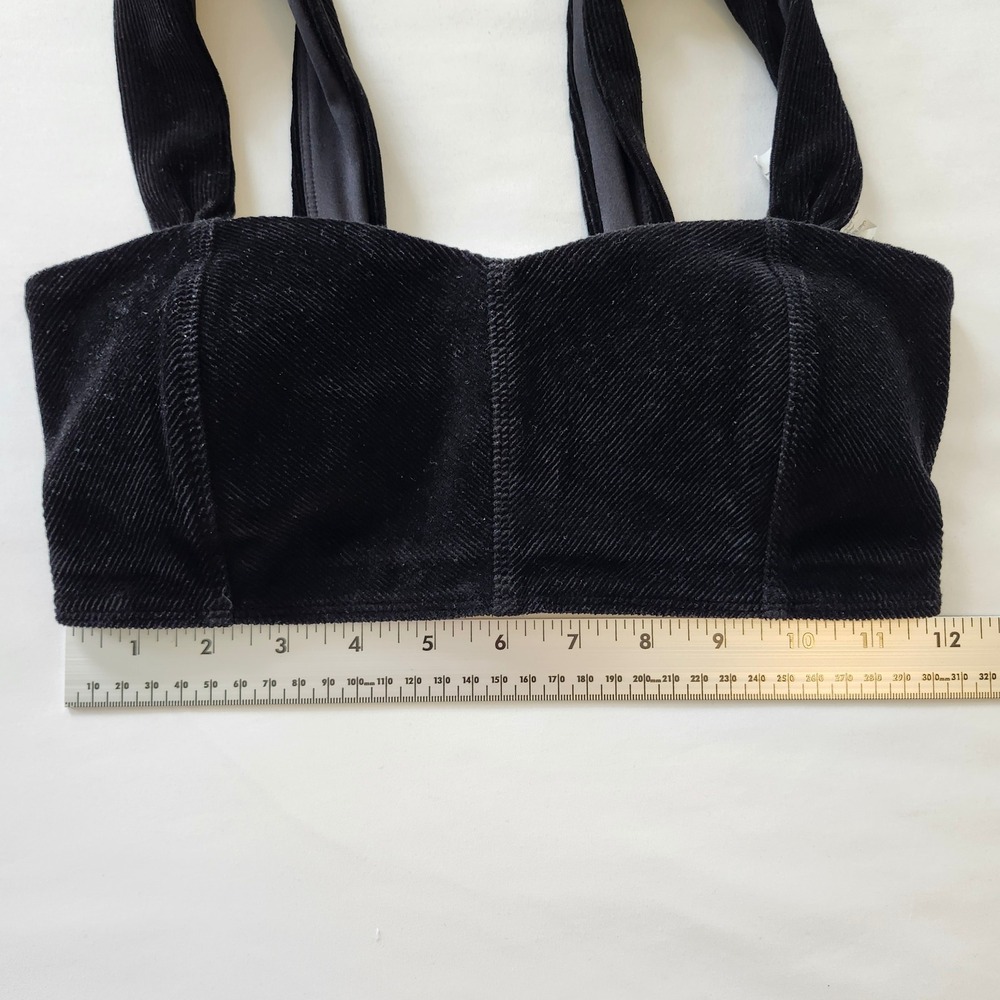 ALO Yoga Winter Break Micro Corduroy ribbed Sports Bra Black W9576R Womens XS - Picture 8 of 8